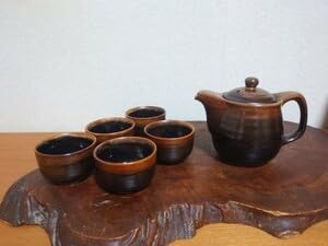 Amazon.co.jp: 茶器 天目おもてなし茶器セット 湯呑み 急須 茶道具