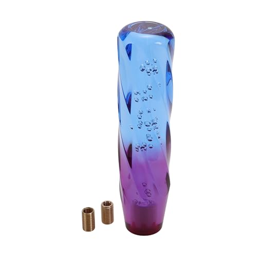 INFINAUTO Car Gear Shift Knob, 20cm Universal for Automatic and Manual Vehicle Gear Shifter Knob with 2 Adapter Acrylic Blue Purple, 1 Set