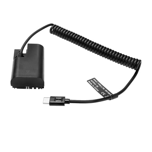 Alvins LP-E6P Dummy Battery to USB-C Type-C PD Power Cable for Canon EOS R5 Mark ll| R5| R6 Mark ll| R6| R7| R Camera Coiled Cable
