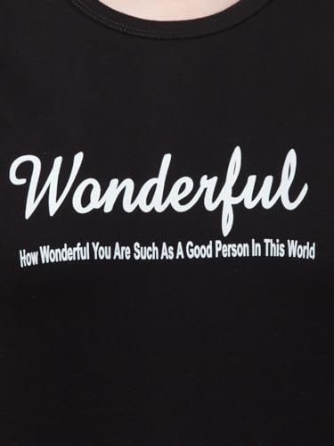 Image of Cotton Regular Fit Printed Half Sleeves T-Shirt for Women (Wonderful)