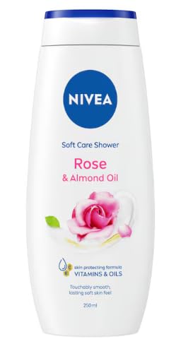 Nivea Gel de ducha de 250 ml para mujeres y rosas (pack de 4)