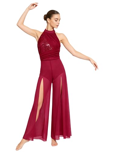 Justaucorps patinage artistique femme fluide pour danse contemporaine