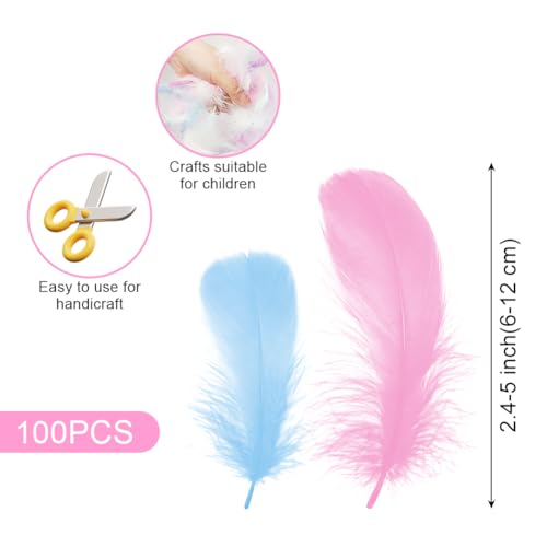 AOOTE Bunte Federn,100 Stück Bastelfedern,6~12cm,Weich Federn,Deko Federn,Flaumfedern,Feder Handwerk für DIY Ohrring,Kopfschmucksfedern,Traumfänger,Hochzeit,Ostern,Weihnachten