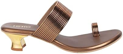 Metro Women's Fashion Kitten Heel Slip-on Sandals