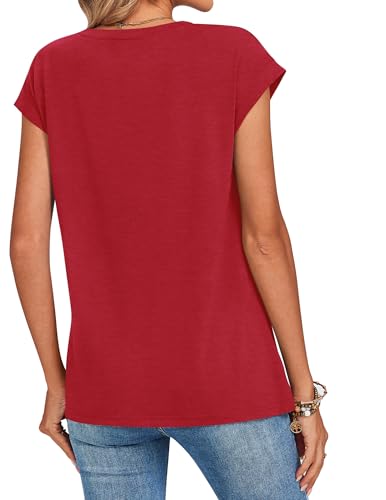 Image of Zeagoo Womens Tops Summer Casual Cap Sleeve Tshirts Shirts Business Dressy Spring Fashion Outfits Trendy Clothes