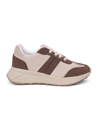 Image of TRYME Women Walking Sneakers Lace-Up Comfortable Shoes Cushioned Insole Casual Stylish Footwear for Girls