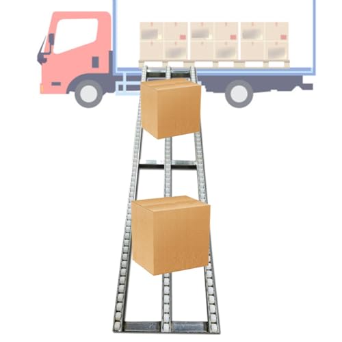 YJEUZCD Light-Duty Gravitys Conveyor, Unpowered Slides, Portable Transportation ABS Plastic Roller Conveyor Slides, Warehouses Freight Handling Pulley(15.7x98.4in)