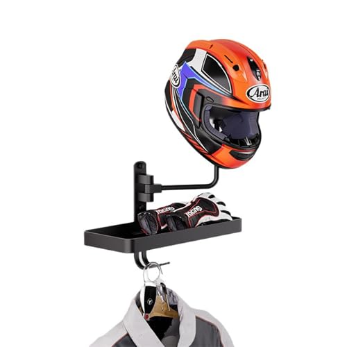CiCixixi Helmhalterung Wandmontage,Motorradhelm-Jacken-Halter,180° drehbarer Helmaufhänger für Motorrad Fahrrad Rennsport Oberbekleidung Sportausrüstung
