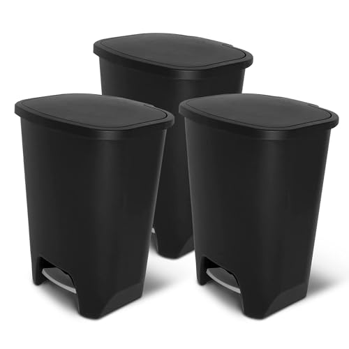 Caneca de basura rectangular plástico 20 gal 3 pack