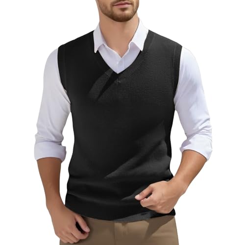 Jersey de punto para hombre cuello en V chaleco liso transpirable