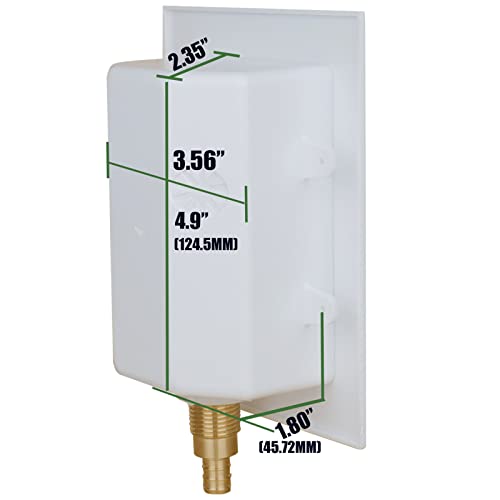 WHK Ice Maker Outlet Box Valve with PEX 1/2" Inlet,PEX Ice Maker Wall Box with 1/4 Turn Shut Off Valve to Connect PEX B Tubing(F1807) with Stainless Steel Hammer Arrestor