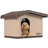 POLI PETS Casa para Mascotas Galway: Refugio Exterior Duradero con Plástico ABS Resistente, Piso Elevado, Confort Térmico...