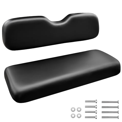 WEKANI Universal Golf Cart Replacement Rear Seat for EZGO/Club Car/Yamaha Golf Cart Rear Seats Including Seat Cushion and Backrest Pad Fit Flip Rear Seats Black