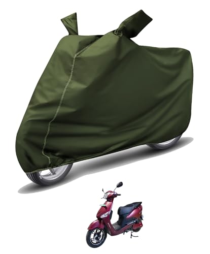 Image of Auto Hub Waterproof Scooty Cover Compatible with Hero Electric Optima Dustproof, UV Protection Two Wheeler Scooty Electric Optima Cover - Green