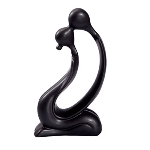 Figurine abstraite d'amant en céramique noire pour couple