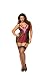 Seven Til Midnight Women's Plus-Size Mixed Messages Lace and Mesh Chemise