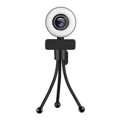 Webcam 1080P 2K 4K avec lumière annulaire et microphone de diffusion - 5