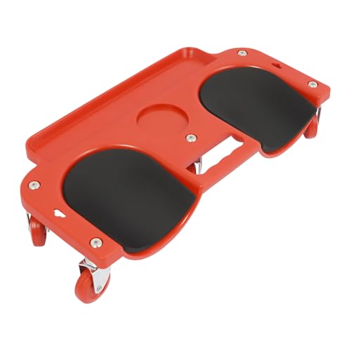 Rosyouth Rolling Knee Creeper Flooring Knee Pads with Tool Tray Holder, Garage Rolling Knee Creeper Pads with Swivel Castors for Home Workshop Auto Repairing, Portable Design