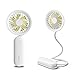 JISULIFE Mini Ventilateur Portatif, Ventilateur de Poussette Portable, Ventilateur à Main Personnel Alimenté par Batterie Rechargeable USB, Bentilateur Silencieux Pour Veilleuse à Vent Fort - Blanc