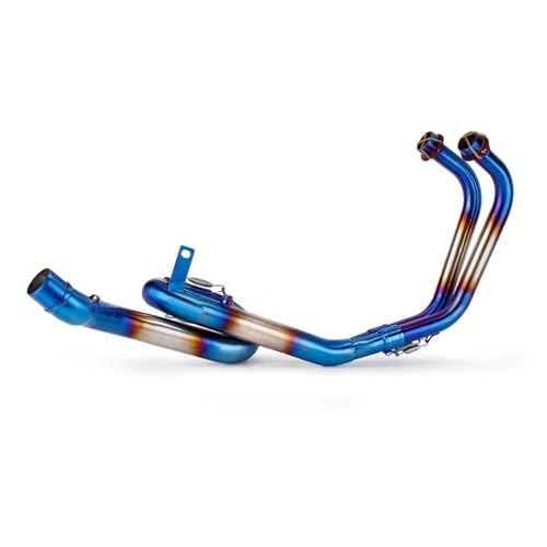 バイクマフラー R25用 R3用 MT03用 MT-03 2014-2021 R25 フロントパイプリンクパイプ排気ヘッダー オートバイ排気 エキゾーストパイプ(青い)