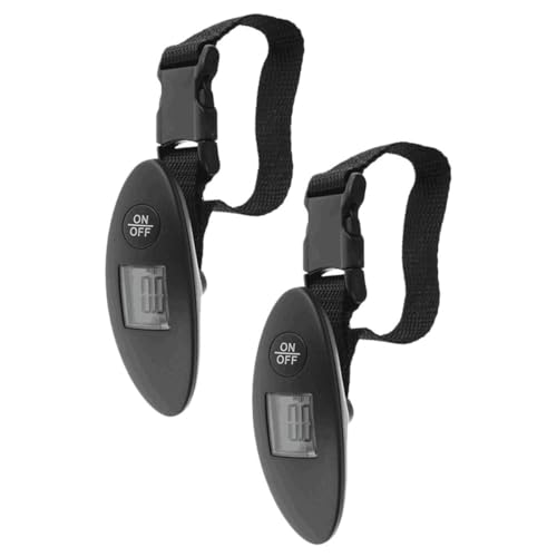 Ciieeo Báscula Digital Portátil para Equipaje 40 Kg Báscula Colgante de Viaje Negra 2 Unidades sin Batería Herramienta Electrónica Precisa para Maletas y Paquetes Aeropuerto