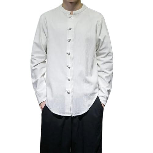 Chemise à col montant homme style chinois haut ample et confortable