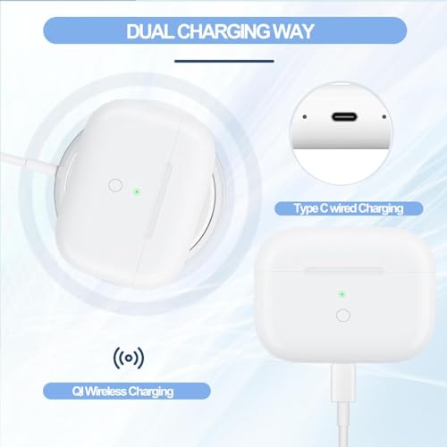 Yiko Kabelloses Ladecase Ersatz kompatibel mit AirPods Pro 2 und Air Pods Pro, USB-C Wireless Charging Case mit Bluetooth Pairing Sync Button 670mAh eingebauter Akku(Keine Kopfhörer)