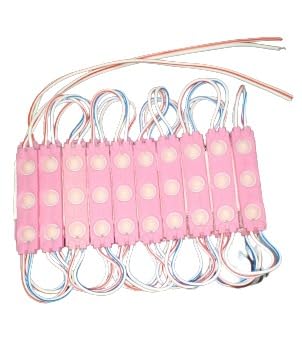 Image of 3 LED Strips 12V Waterproof 5630 /5730 LED SMD Injection Module with Defuser Use for Decoration Room, Home, Bike, Car,Auto Rickshaw (Combo) (10, Pink)