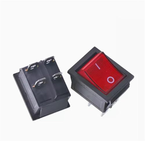 Interruptor de panel KCD4 ON-OFF de 4 pines ideal para reparar electrodomésticos con luz roja