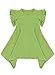 Alakuoti Toddler Girls Dress 2024 Summer Green Double Layer Ruffle Short Sleeve Fashion High Low Swing Dresses for Kids 4t 5t