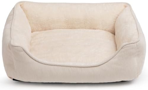 Hollypet Cama para Gatos y Cachorros, Nido para Gatos y Perros Pequeños, Cama Cojín Suave & Transpirable para Dormir para Mascotas, Beige (55 * 45 * 15cm)