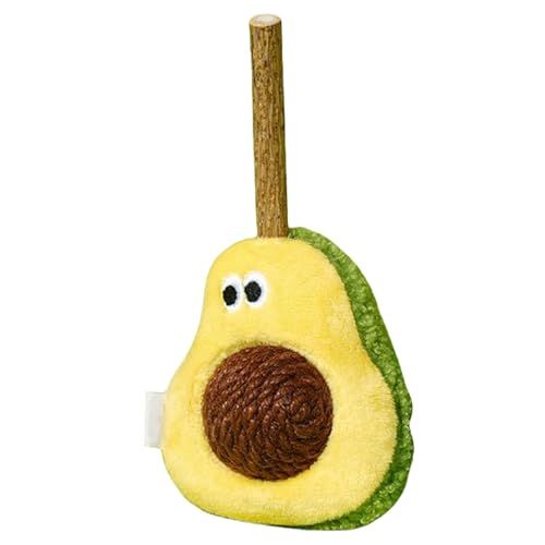 Juguete interactivo para gatos – Bola de limpieza de gato resistente a las mordeduras para la dentición | Juguete para el cuidado del gato con forma de aguacate para gatitos
