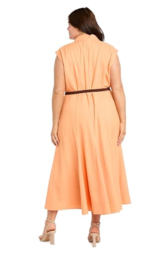 Image of R&M Richards Women's Elegant Wrap Shirt Dress W /Belted Waist - Flattering Fit & Flare Silhouette for Day to Evening Wear
