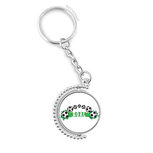 Llavero de fútbol con anillo giratorio y cadena para colgar en mochilas deportivas