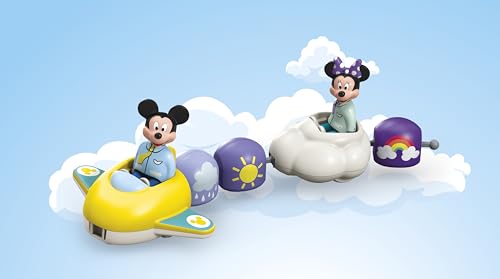 Playmobil 71697 Junior & Disney : Train des Nuages de Mickey et Minnie - avec Un Avion et Un véhicule Nuage - Jouet fabriqué à partir de matière d'origine végétale - Dès 12 Mois