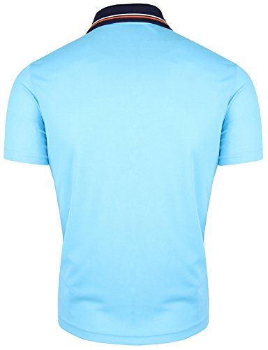 BCPOLO Zip Polo Shirt Dir Fit Golf Polo Shirt Athletic Short Sleeve polo Sky-Blue US_X-Large(Asian 2XL)