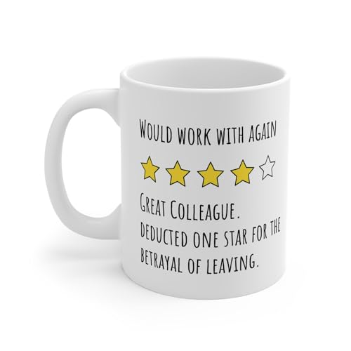 Funny Farewell Mug - Would Work with Again - Great Colleague Leaving Gift - 11 oz Ceramic Coffee Mug