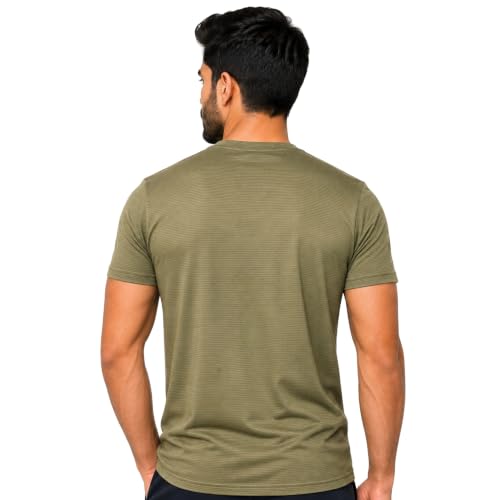 Image of NINQ Half Sleeve Tshirt for Men | Round Neck Regular Tshirt | Breathable Mesh Dotted Stylish T-Shirt | Sports Wear Casual Tee for Gym, Running & Daily Comfort