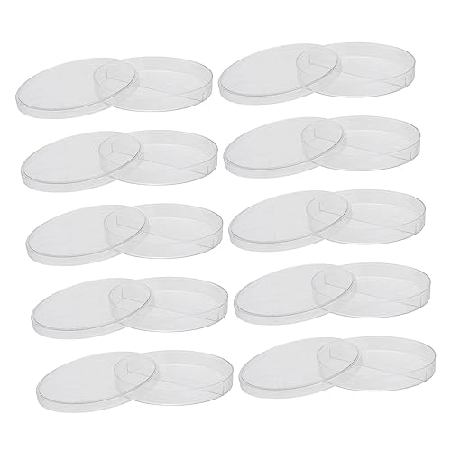 KICHOUSE 10pcs Plastic Culture Plate Cell-Culture Dish Compartments Petri Dish Plastic Petri Dish