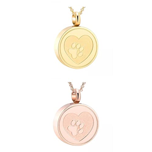 shamjina Colar de Urna de Joias de Cremação de Cinzas de Animais de Estimação de 2 Peças, Superfície