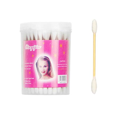 N/ A 100pcs Double Head Cotton Swab Women Makeup Cotton Buds Ear Cleaning Sticks