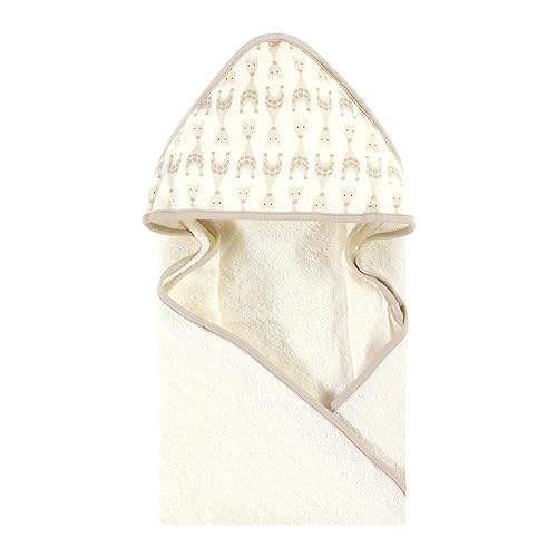 Image of Hudson Baby Unisex Baby Cotton Poly Animal Face Hooded Towel, Modern Giraffe 2-Piece, One Size
