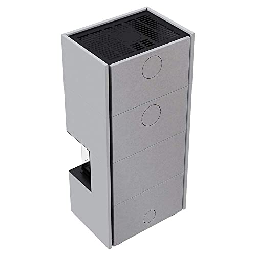 KRATKI Kaminbausatz Home Easy Box | Kamineinsatz 7 kW | 180,1 x 84,2 cm | Schwarz | Heizeinsatz mit Doppeltüröffnungssystem Guillotine nach Links & rechts | 2.BimSchV 15a B-Vg | Ideal für Zuhause