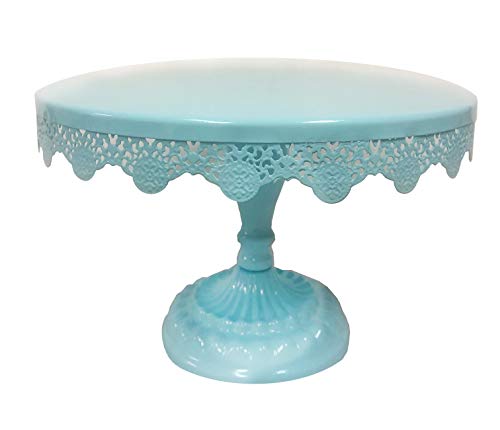 10 Inch Metal Cake Stand Round Cupcake Stands Metal Dessert Display (Aqua Blue) #TOP1