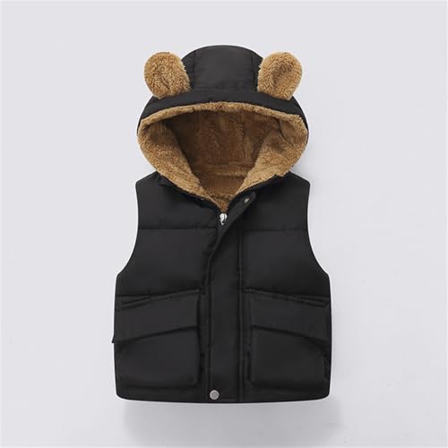 Girls Sleeveless Fleece Warm Jacket Toddler Boys Girls Hooded Puffer Vest Padded Winter Jacket Sleeveless Bear Coat2