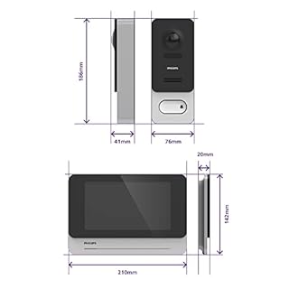 Philips WelcomeEye Wireless, Visiophone sans fil 7’’, Portée 350 m, Caméra Full HD 1080p 130°, Wi-Fi 2.4/5 GHz & Bluetooth, App sécurisée France, 3 ans de garantie