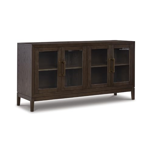 Image of Signature Design by Ashley Burkhaus 1-Piece Buffet Cabinet, Dark Brown