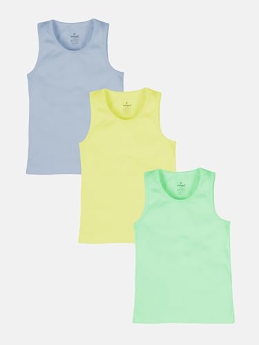 Image of KiddoPanti Boys 100% Cotton Rib Vest Pack of 3