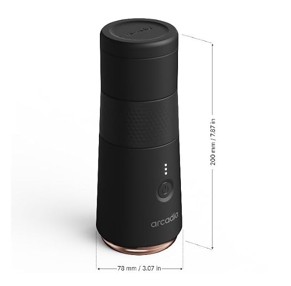 Arcadia Go Rechargeable Portable Turkish Coffee Maker – USB-C Powered, Compact & Cordless, Ideal for Outdoors, Travel, Camping, Office & Home Brewing (Night Black) by Arcadia - Used condition - Image 4