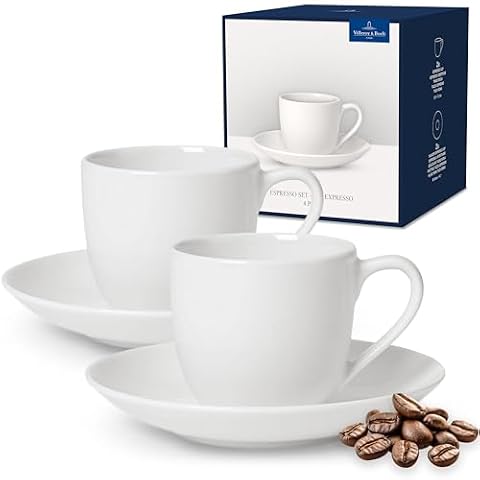 Villeroy & Boch – For Me, zestaw do espresso, 4 elementy, uniwersalny, Porcelana Premium, biały